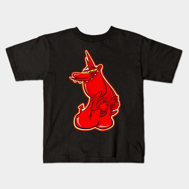 the Red Guy Kids T-Shirt by Inkoholic